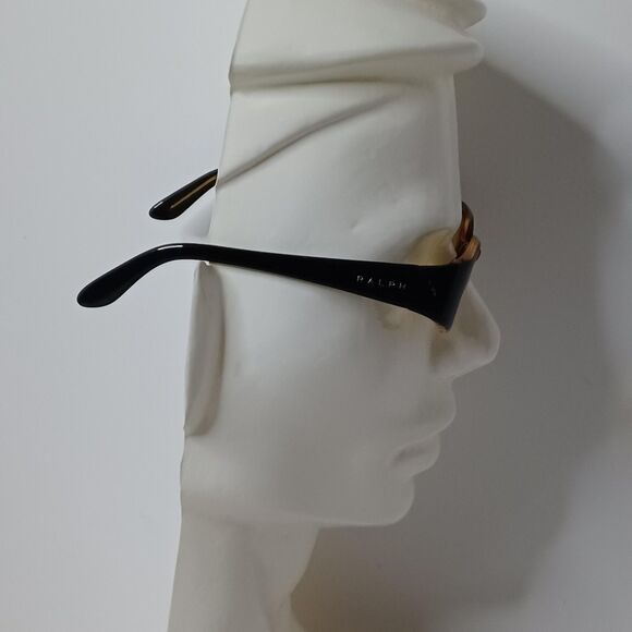 Ralph Ralph Lauren Sunglasses One Size Black Yellow Tint Oval Unisex Y2K Retro - Picture 7 of 16